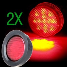 2pcs Side Marker Light Red 13 Led 2.5 Round Truck Trailer Clearance Lamp 2pcs Side Marker Light Red 13 Led 2.5 Round Truck Trailer Clearance Lamp