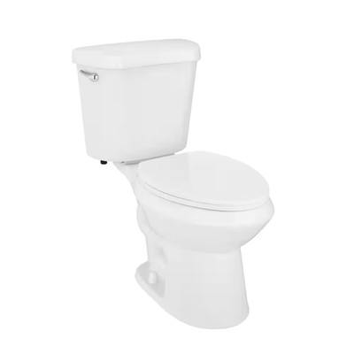 12 In. Rough in 2-Piece 1.28 GPF Single Flush Elongated Toilet in White, Seat In