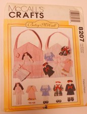 UC McCall's Pattern 8207 Betsy McCall Doll, Clothes  Carrying Case - Play Set
