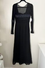 Little Mistress London Black Embellished Maxi UK 8 Prom | Wedding Guest BNWT