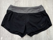 Nike Women's Dri-Fit Running Shorts Size S Polyester Black Gray Waistband 3