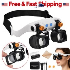 Rechargeable Watch Repair Magnifying Glasses w/ LED Light 2X 4X 6X 10X 13X Lense