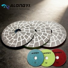 4 Inch 3pcs Diamond Polishing Pads Wet 3mm Thickness Stone Turbo Abrasive Wheel