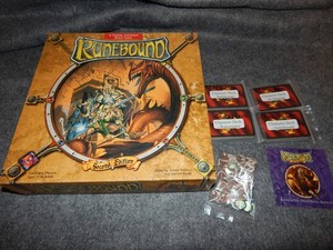 Runebound 2nd Edition Fantasy Adventure Board Game & 4 Character Deck expansions