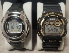 Casio W-735H-1A2VCF + Bonus WV-M120 Wave Ceptor Used Battery Watch Set