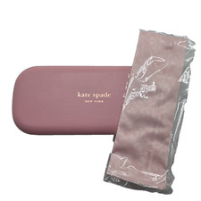 New KATE SPADE Pink Green Eyeglasses Case W/Cloth So Happy to See You