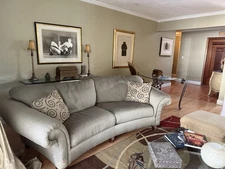 Elegant Contemporary Living Room Set with Two Sofas and Glass Coffee Table