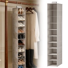 Foldable 10-Shelf Hanging Storage Organizer for Shoes Hat Clothes Closet Bedroom