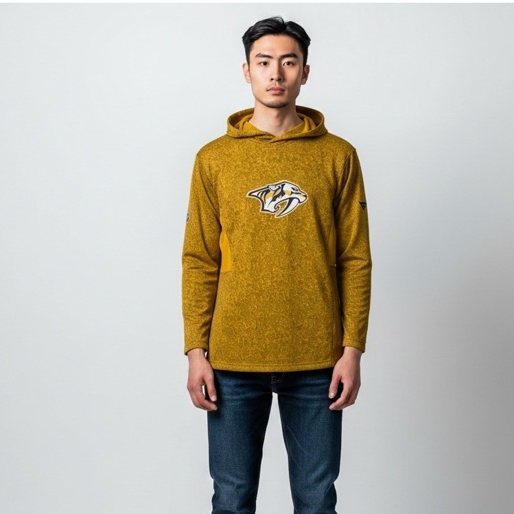 NHL Fanatics Nashville Predators Authentic Pro Hoodie Mens M Gold