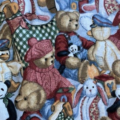 FLANNEL Blue Jean Teddy Packed Toys Plush Dolls Daisy Kingdom 2 Yards