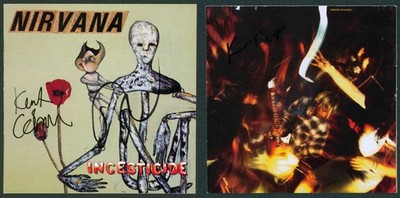 Nirvana (3) Cobain, Grohl & Novoselic Signed Incesticide Cd Cover
