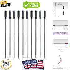 Black Ink Refills 10pcs, Replaceable Pens Refills, 1mm Medium Tip - Black