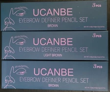 UCANBE Eyebrow Definer Pencil Set, Brown (3 Packs - 9 Pencils), New - Free Ship!