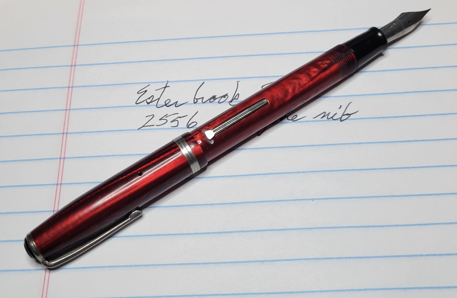 Vintage Esterbrook Red SJ with 2556 Firm Fine Nib 1950s