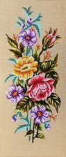 Needlepoint tapestry painted canvas 18.621 - Flowers. 12"x24" GobelinL