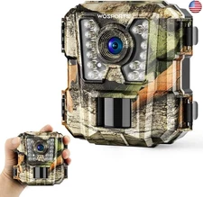 WOSPORTS Mini Trail Camera,24MP 1080P HD Game Hunting Camera Motion Activated