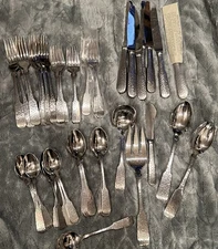 46 Pc Towle HAMMERSMITH Germany 18/8 Stainless Flatware Hammered Glossy Serving