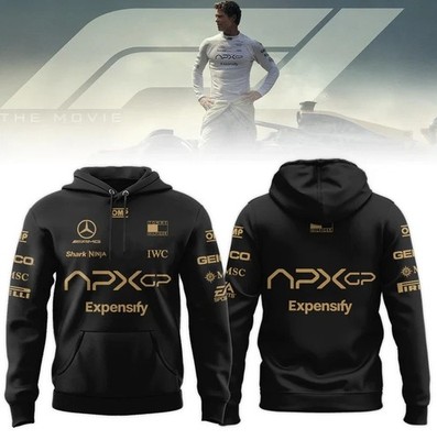 F1 The Movie 2025 APXGP Brad Pitt 3D Printed Black Hoodie