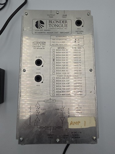 Blonder Tongue Laboratories BIDA-ARP Series Broadband Amplifier BIDA-55A-50