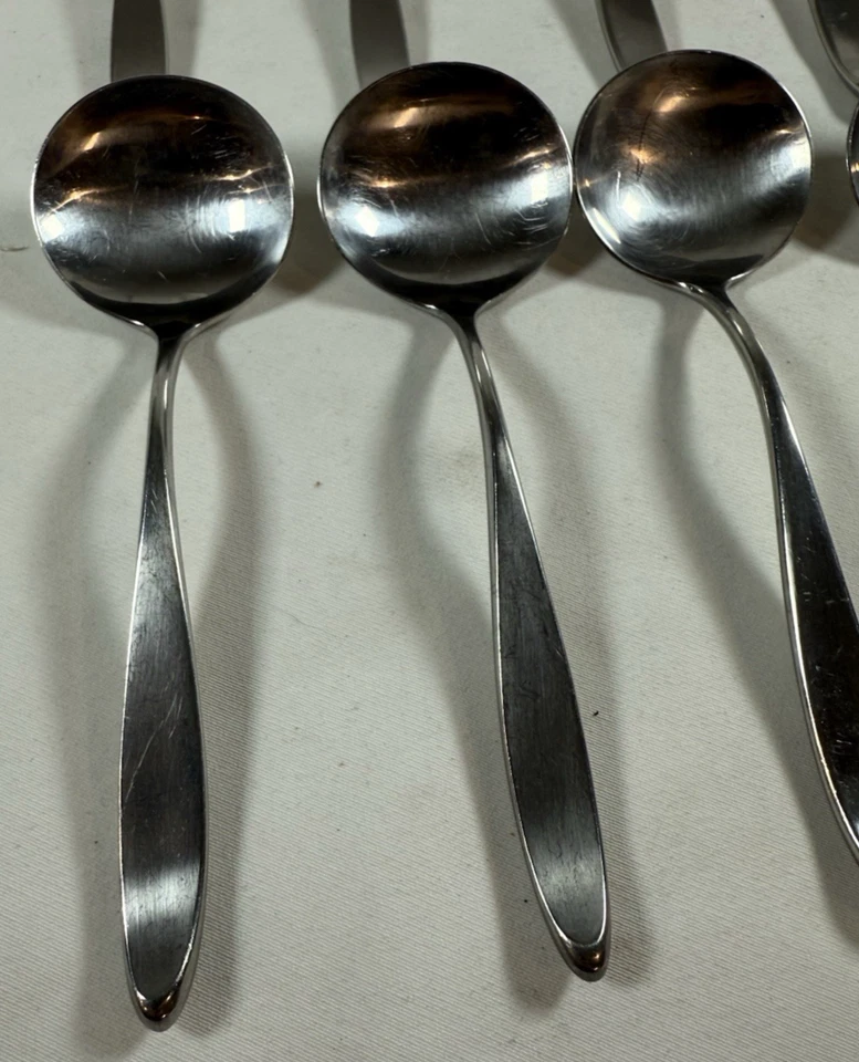 Lauffer DESIGN 2 cucharas de sopa/postre de acero inoxidable de 6-1/4", lote de 10 - Noruega Foto 2 de 4