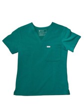 FIGS Catarina One Pocket Scrub Top XXS Hunter Green Technical Collection Stretch