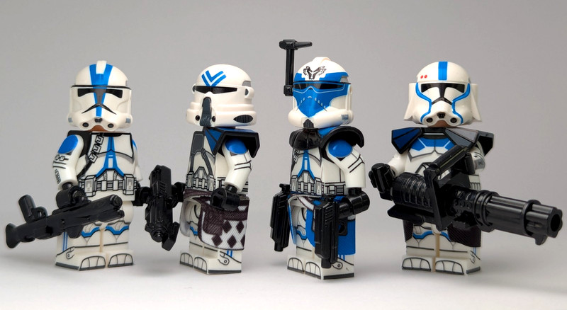 LEGO Star Wars Custom Clone Minifig (4x) 501st Legion Leaders Squad Pack