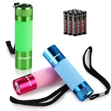 3-Pack Mini Flashlights, Glow in Dark Flashlights, Aluminum LED Flashlights P...