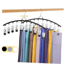 Legging Organizer for Closet 360° Swivel, Metal Gym Clothes 2 Pack Black