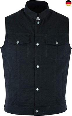 Denim Gilet Motorcycle Biker Jacket, Biker Gilet, Motorcycle Gilet, Stand-up Col