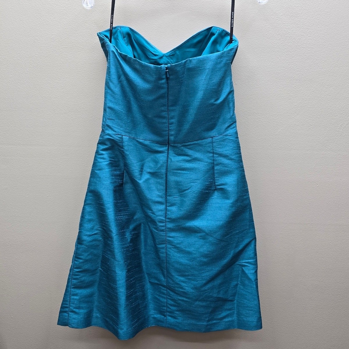 Alfred Sung Strapless Pleated Bridesmaid Cocktail Dress in Niagara (Teal)  SZ 14 | eBay