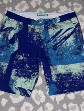 Bonobos Swim Trunks Men's 33  Navy Blue Striped Board Shorts Mesh Lined Pockets