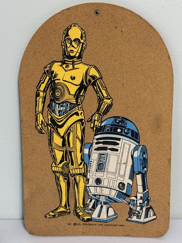Star Wars C-3PO R2D2 Decorative Corkboard Vintage 1980 Manton Cork. RARE - Picture 1 of 11