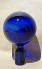 Empoli/ Blenko Cobalt Blue Glass Round Ball Bubble Decanter Bottle Stopper Globe