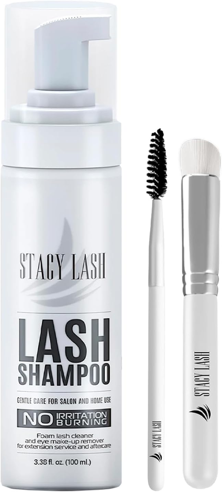 Eyelash Extension Shampoo + Brush / 3.38 Fl.Oz / 100Ml / Eyelid Foaming Cleanser