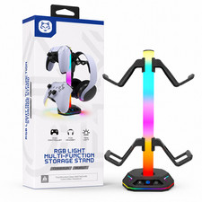 RGB Gaming Headset Stand Controller Holder PS5 PS4 Xbox Switch USB LED