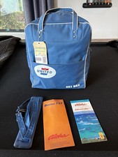 Vintage 60's  70's United Airlines "Ski USA" Travel Tote bag with Aloha Airlines