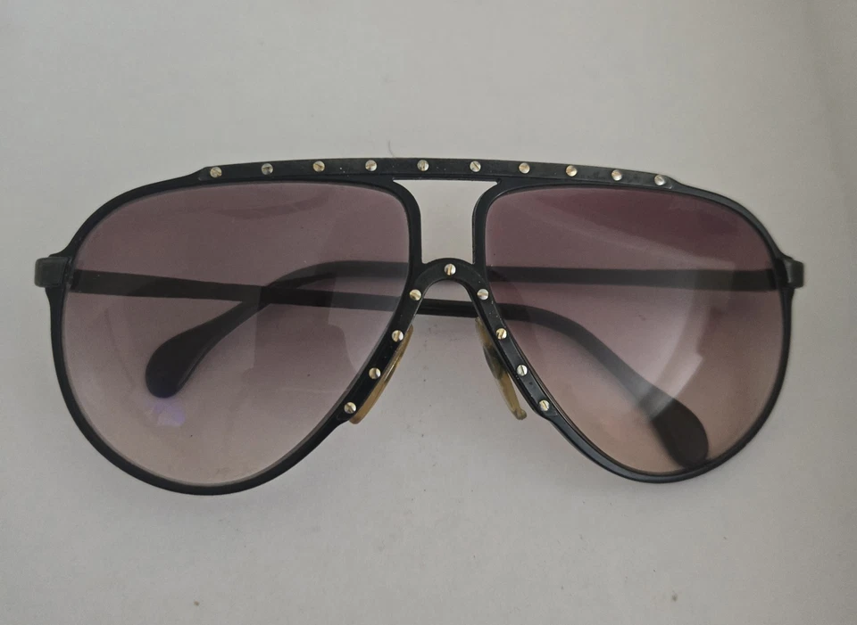 Alpina M1 Sunglasses Vintage Made In West Germany  Black With Gold Screws - Image 2 of 4