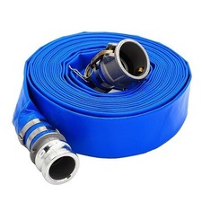 2" ID x 25 ft PVC Lay Flat Discharge Hose with Aluminum C 2 in x 25 ft Camlock