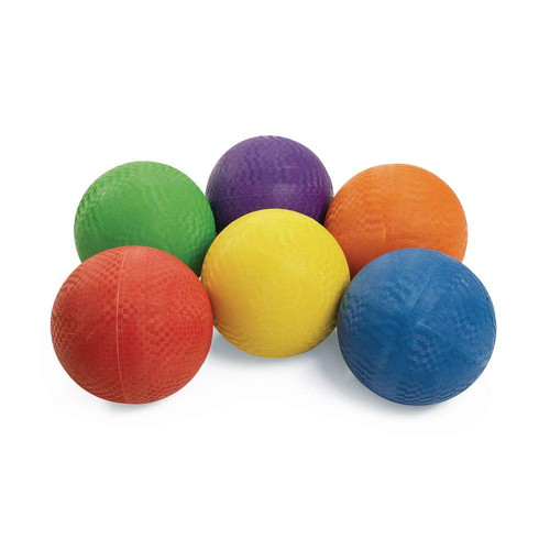 Premium Rubber Playground Balls - Set of 6 (Item # COLORPG)