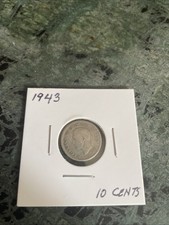 1943 Canada 10 Cent King George VI Silver Dime Canadian Ten Cents Coin