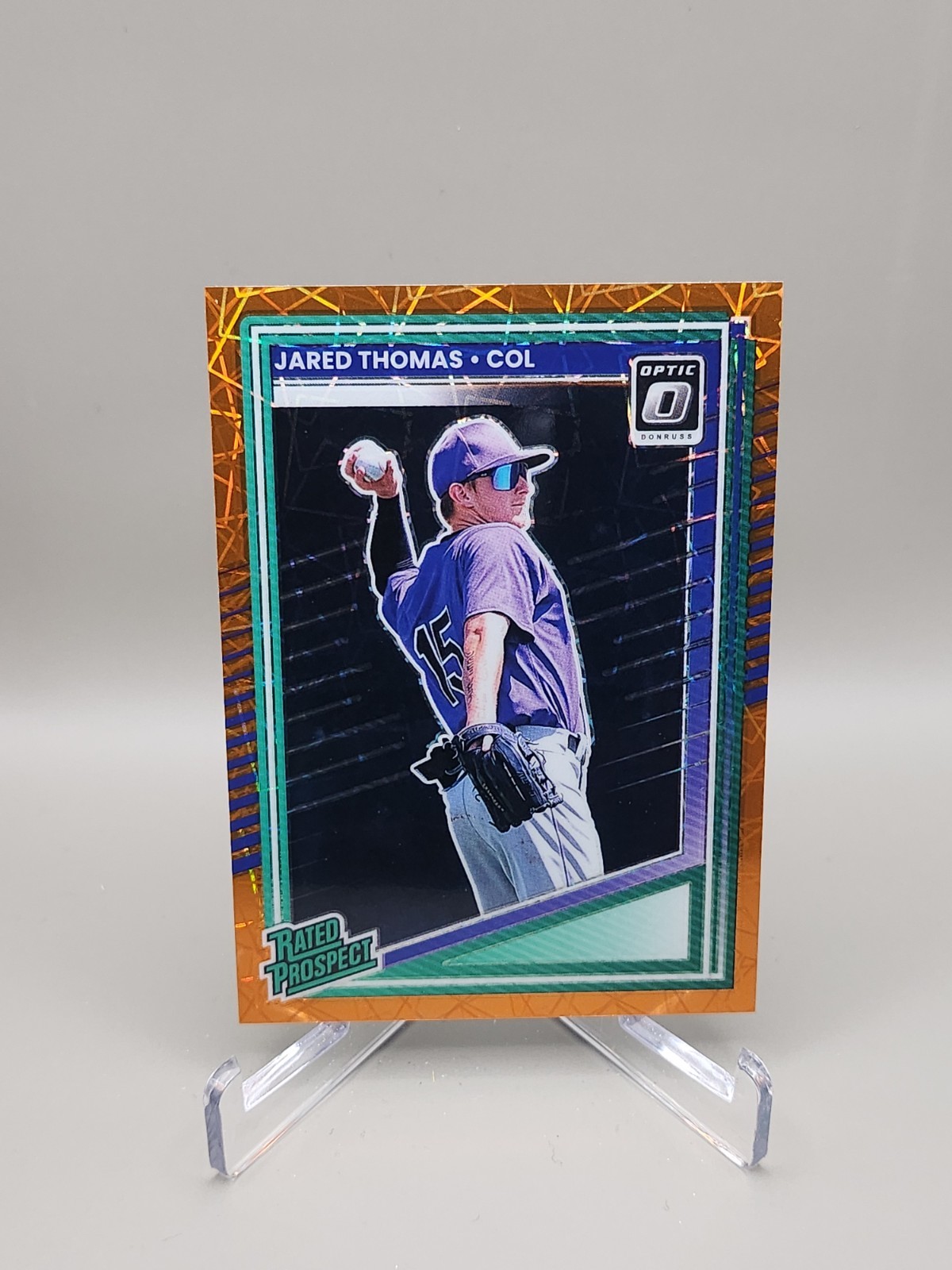 Jared Thomas Orange Velocity Optic #147 2025 Panini Donruss