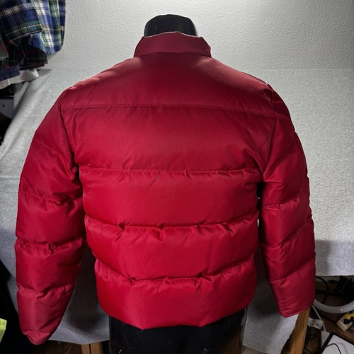 J Crew S Red White Duck Down Puffer Jacket Short Full Zip Expedition Feather - Picture 7 of 13