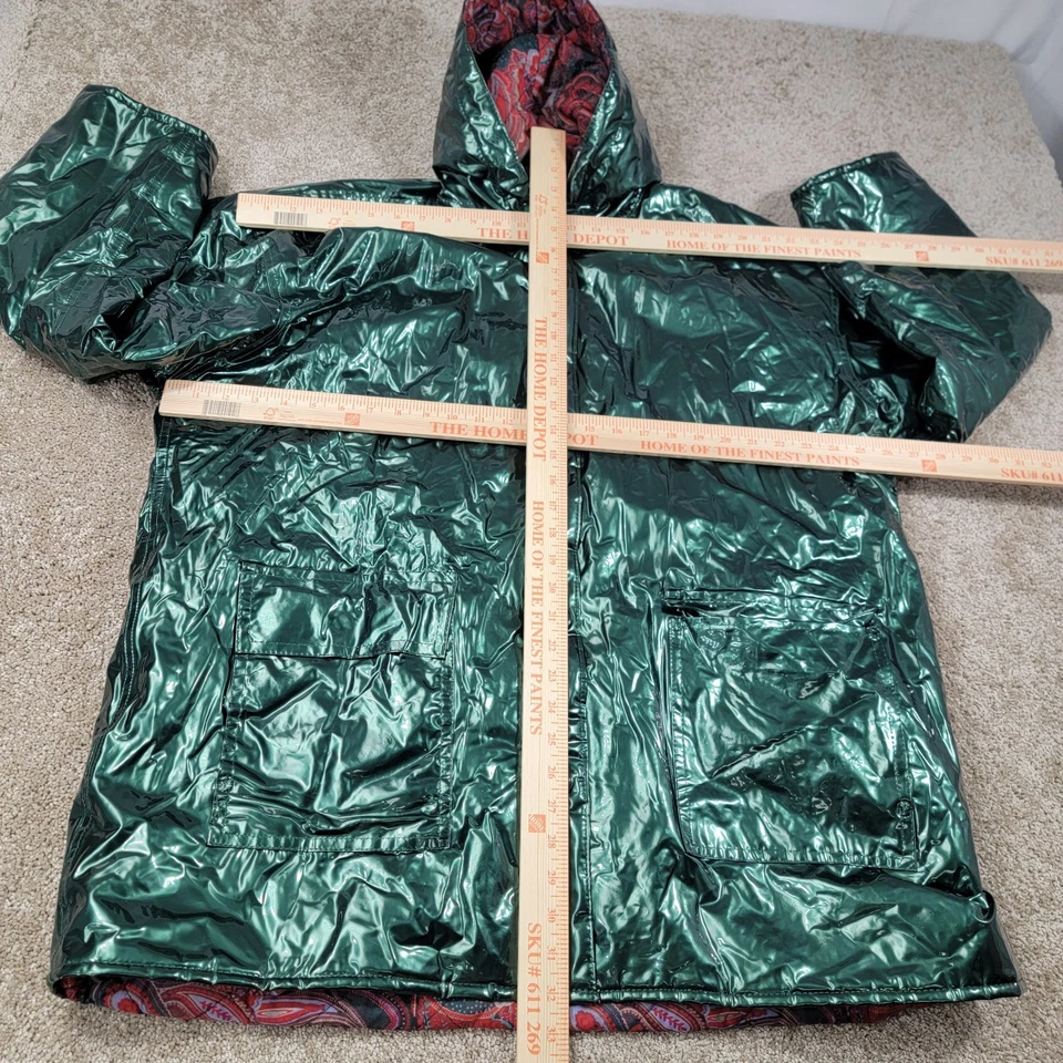 Abrigo de lluvia Wippette Rainthings para mujer talla 2XL con capucha edredón verde forrado floral Foto 2 de 4