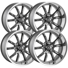Set Of 4 Staggered Ridler 650 18x818x9.5 5x4.75 0mm Gunmetal Wheels Rims
