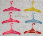 VINTAGE BARBIE DOLL 7 FILIGREE PLASTIC CLOTHES HANGERS ACCESSORIES