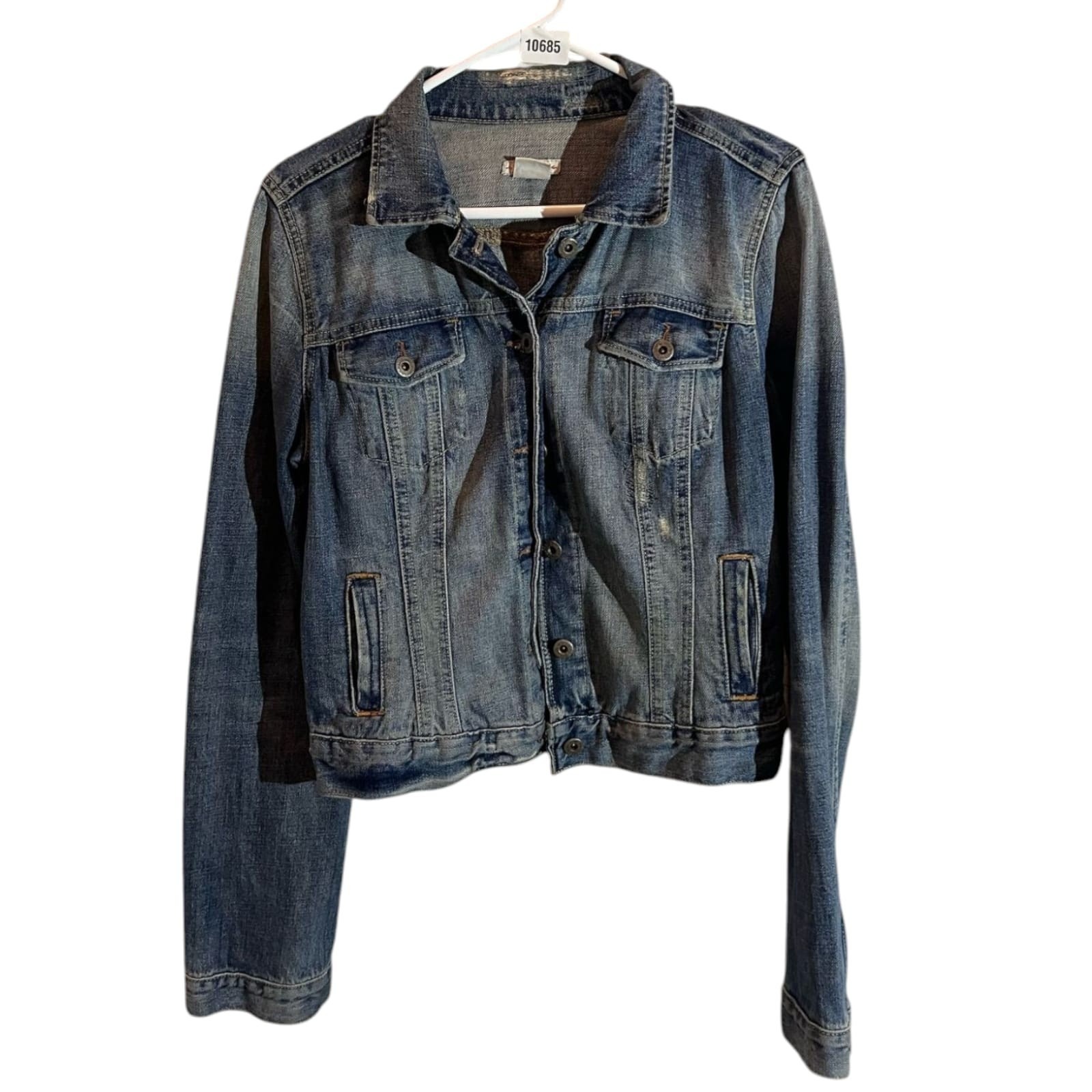 Vintage Polo Jeans by Ralph Lauren Trucker Denim Jacket Womens Size M Blue 