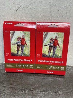 Canon PP-301- Photo Paper Plus Glossy II 4x6 - 2 boxs = 200 ct. Sheets- unopened