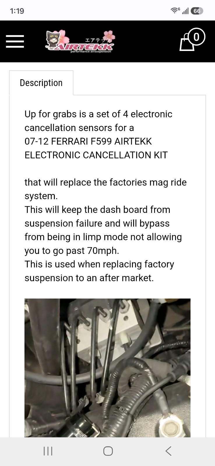 Ferrari 599 Electronic Suspension Damping Cancellation Kit made by Airtekk