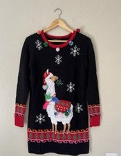 33 DEGREES Fun Llama Ugly Christmas Sweater Long Sleeve- Size Medium