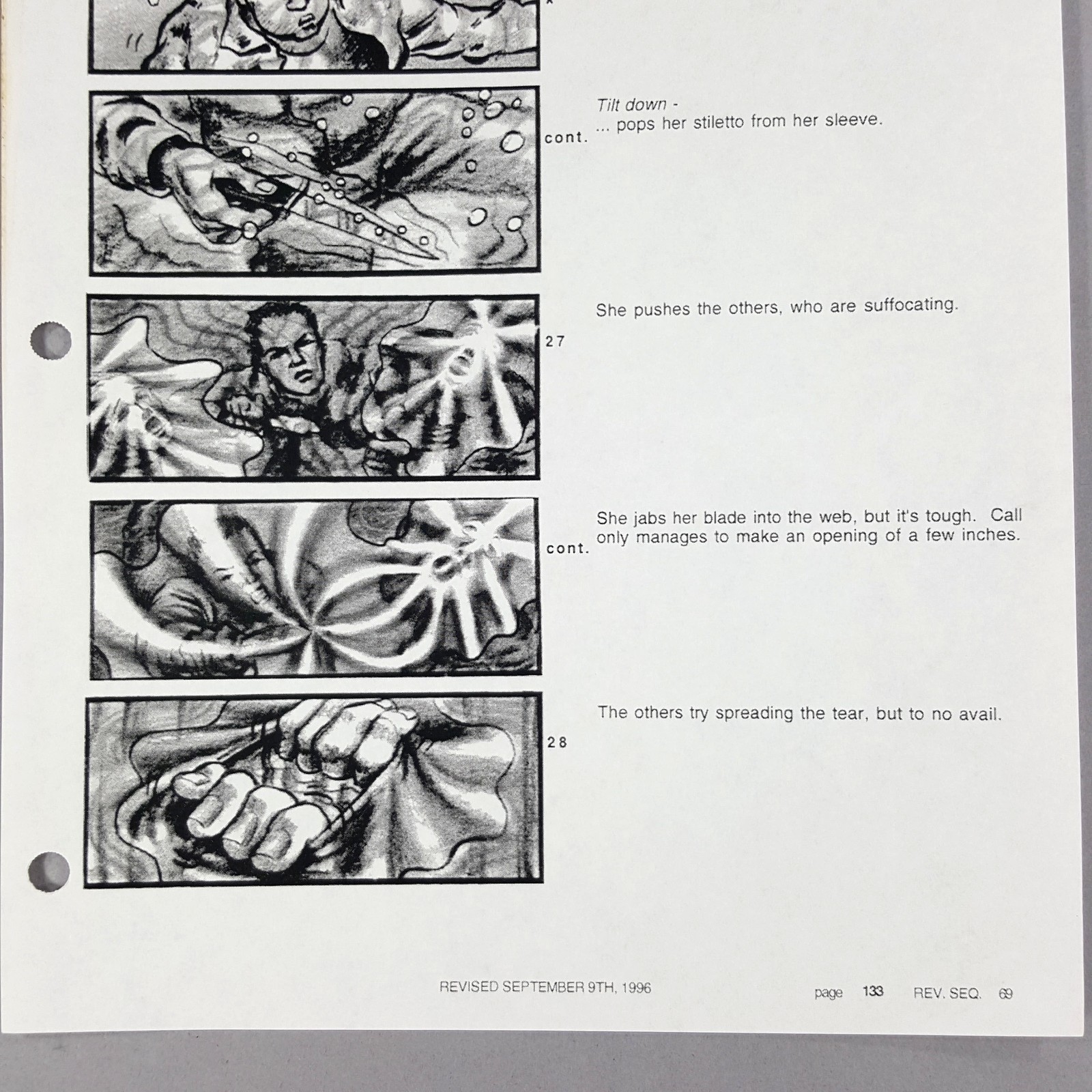 Image 5 of Alien: Resurrection - Production Used Storyboard, Ripley Underwater Escapes, COA